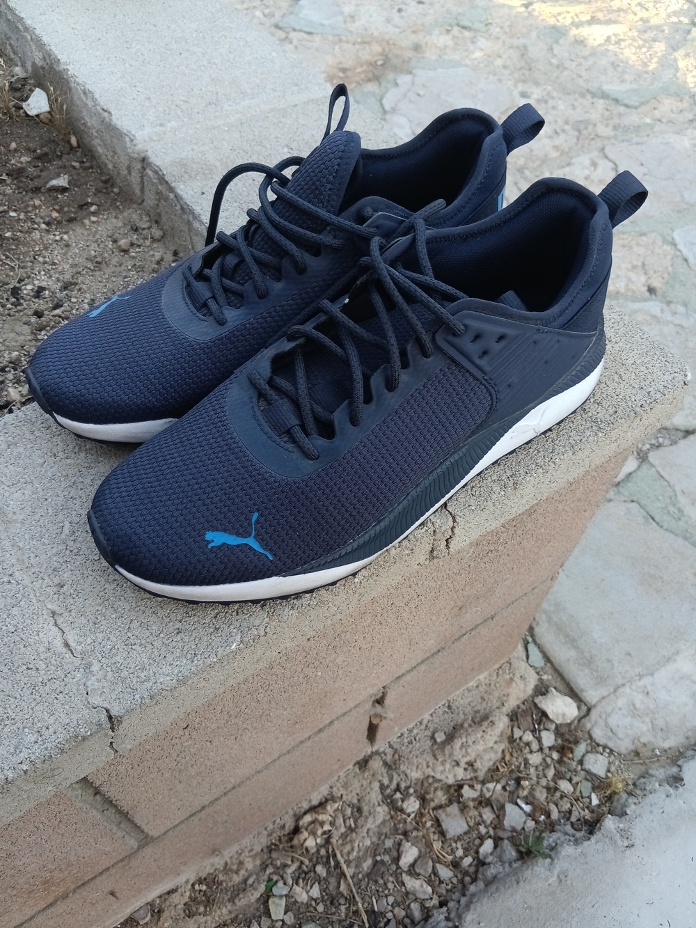 Puma Navy Sneakers with Blue Logo and White Midsole